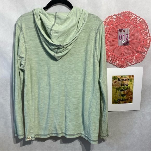 Free Planet Henley Hoodie Shirt Mint Green - Picture 4 of 8